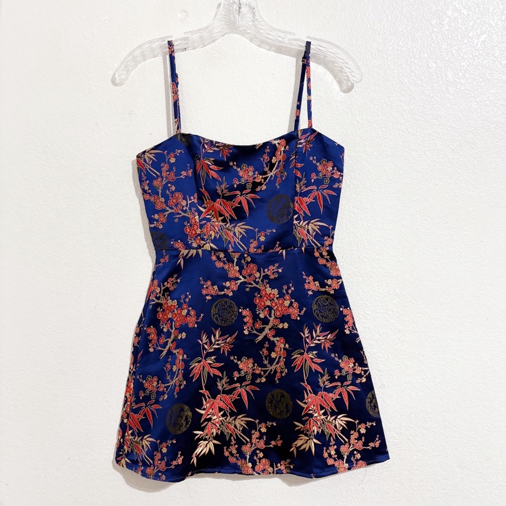 NWT Realisation Par The Emilie Silk Jacquard Mini Dress Shanghai Nights Chinese - Picture 3 of 9